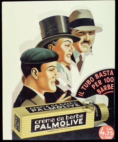 Cartaz publicitário para o creme de barbear Palmolive 1936 de Anonymous Anonymous