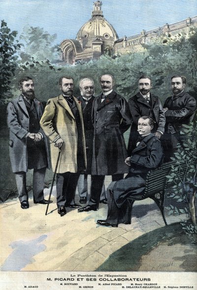 Alfred Picard, comissário-geral da exposição de 1900, com os seus colaboradores Delaunay Belleville, Stephane Derville, Bouvard, Grison e François Arago de Anonymous Anonymous