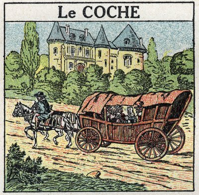 Tração animal: o tique. Ilustração anónima de 1925. Coleção privada. de Anonymous Anonymous