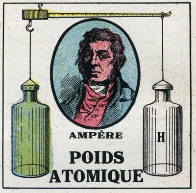 Átomos: The Atomic Weight by Andre Marie Ampere (1775-1836). Ilustração anônima de 1925. Coleção particular. de Anonymous Anonymous