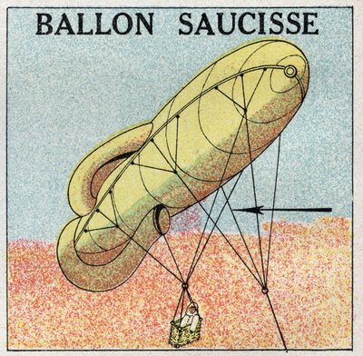 Balões: salsicha de balão. Ilustração anónima de 1925. Coleção particular. de Anonymous Anonymous