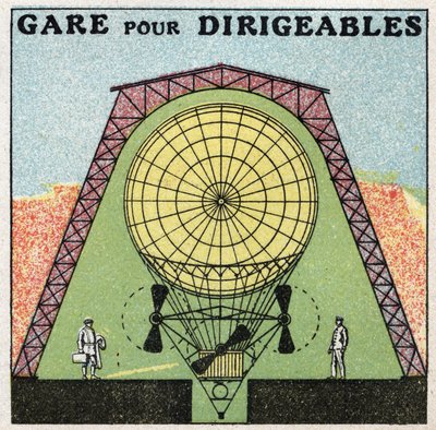 Balões: estação para dirigíveis. Ilustração anónima de 1925. Coleção privada. de Anonymous Anonymous