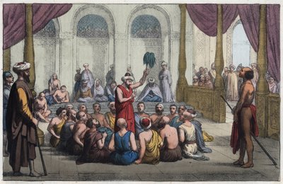 Brahmins cantando louvores ao deus Rama - Brahmanes cantando os louvores do deus Rama - gravando de "Usos e costumes de todos os povos do universo". Isto é, a História do Governo, Leis, Milícias e Religião de todas as Nações desde o Mais Remoto até ao Mais de Anonymous Anonymous
