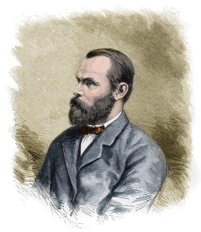 Carl Christian Koldewey (1837-1908) explorador alemão do Ártico, líder das duas Expedições Polares Alemãs do Norte - Carl Christian Koldewey explorador polar alemão - gravura do final do século XIX de Anonymous Anonymous