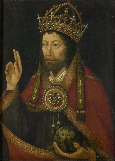 Cristo como Salvator Mundi, c.1500 (óleo sobre painel) de Anonymous Anonymous