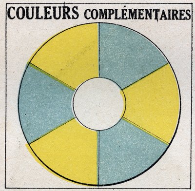 Cores: cores complementares. Ilustração anónima de 1925. Colecção privada. de Anonymous Anonymous
