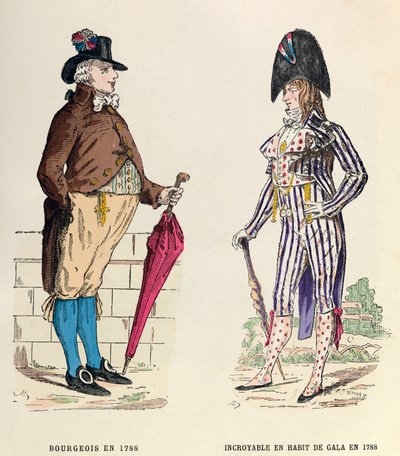 Traje de um burguês e um Incrível vestido de gala em 1788 - coleção particular de Anonymous Anonymous
