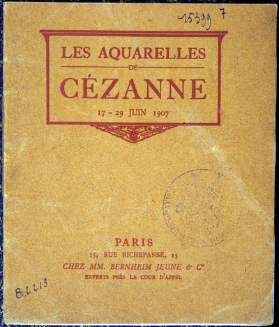 Capa do catálogo da exposição "Les Aquarelles de Cézanne". de Anonymous Anonymous