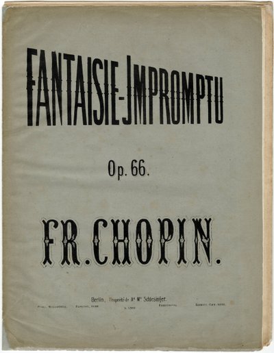 Página de capa da edição alemã do Fantaisie-Impromptu, Op. 66 - Frederic Chopin (1810-1849). Litografia, ca. 1856. Coleção Particular de Anonymous Anonymous