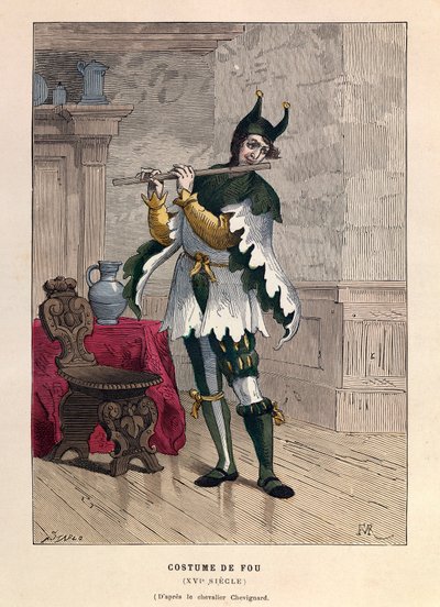 Traje louco do século XVI - Traje de um idiota do século XVI - coleção particular de Anonymous Anonymous