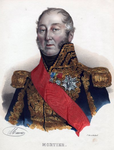 Edouard Adolphe Mortier (1768-1835), Marechal de França - Anónimo - 1835 - Litografia, aguarela - 32x24 - Colecção privada de Anonymous Anonymous