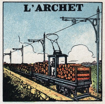 Eléctricos: a proa. Ilustração anônima de 1925. Coleção particular. de Anonymous Anonymous