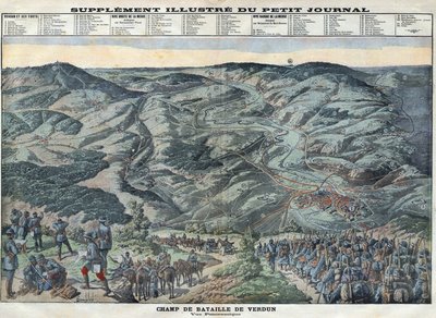 Primeira Guerra Mundial 1914-1918 (Guerra 14-18). Vista geral do campo de batalha de Verdun de 21 de fevereiro a 19 de dezembro de Anonymous Anonymous