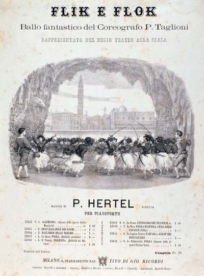 Frontispício da partitura musical do ballet Flik e Flok de Filippo Taglioni de Anonymous Anonymous