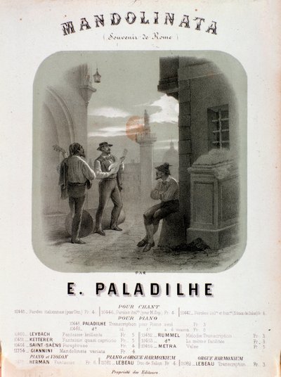Frontispício da partitura de Mandolibata de E Paladilhe de Anonymous Anonymous