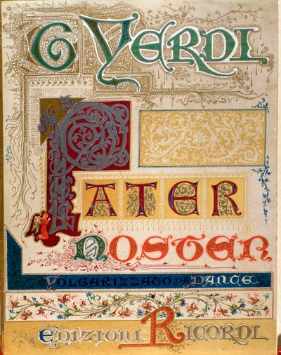 Frontispício da partitura do narrador Pater de Giuseppe Verdi de Anonymous Anonymous