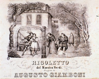 Frontispício da partitura da ópera Rigoletto de Giuseppe Verdi de Anonymous Anonymous