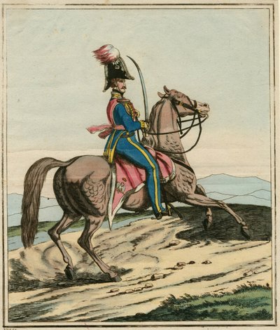 General Jozef Dwernicki (1779-1857), general polaco que participou na Revolta de Novembro ou na Guerra Polaco-Russa de 1830-1831 - Anónimo - 1831 - Gravura, aguarela - 33,7x26,3 - Colecção Privada de Anonymous Anonymous