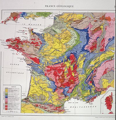 Mapa geográfico: Geological France - Atlas dos anos 50. de Anonymous Anonymous