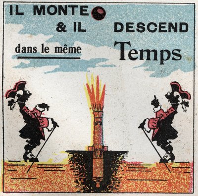Gravidade: movimento vertical de uma bola. Ilustração anónima de 1925. Coleção privada. de Anonymous Anonymous