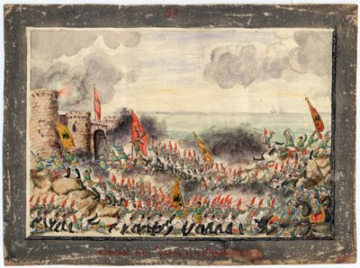 O Cerco de Varna em setembro de 1828 - Anônimo - 1829 - Aquarela sobre papel - 21x29,3 - Coleção Particular de Anonymous Anonymous