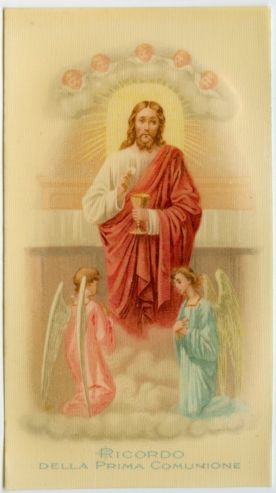 Santa imagem: Primeira Comunhão, Jesus com o anfitrião (estampa) de Anonymous Anonymous