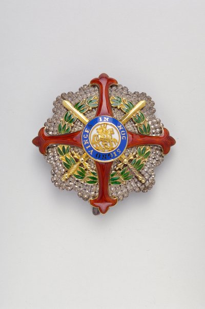 Reino das Duas Sicílias - Ordem de São Jorge da Reunião: placa de um grande colar de cavaleiro - c. 1819 de Anonymous Anonymous
