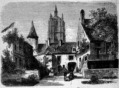 La maison au Mans de Paul Scarron (1610-1660), escritor francês. gravura do século XIX. de Anonymous Anonymous