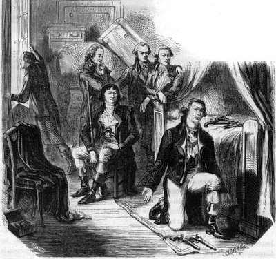 Os Girondins na noite de 31 de Maio de 1793 (a queda dos Girondins) - Gravura em "Histoire des Girondins" de Alphonse de Lamartine (1790-1869) 1865-1866 - Colecção privada de Anonymous Anonymous