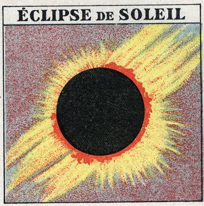 Propagação da Luz: O Eclipse do Sol. Ilustração anônima de 1925. Coleção particular. de Anonymous Anonymous