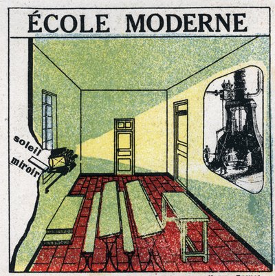 Projecção de luz: utilização de um projector numa sala de aula na década de 1920. Ilustração anónima a partir de 1925. Colecção privada. de Anonymous Anonymous