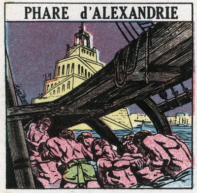 Sinais luminosos: o farol de Alexandria no antigo Egito. Ilustração anónima de 1925. Colecção privada. de Anonymous Anonymous