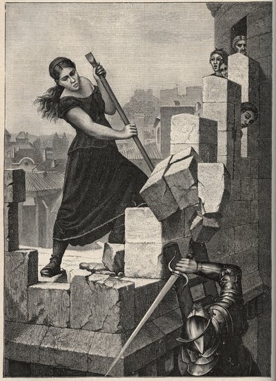 Marguerite Catherine Ponsoye também conhecida como Margot Delaye aqui em maio de 1570 defendendo a cidade de Montelimar (França) exército aganista de Ludovic de nassau - Marguerite Catherine Ponsoye conhecida como "la Gandonne" ou Margot Delaye aqui em abr de Anonymous Anonymous