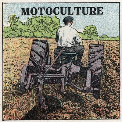 Tração mecânica: cultura de motocicletas. Ilustração anónima de 1925. Coleção particular. de Anonymous Anonymous