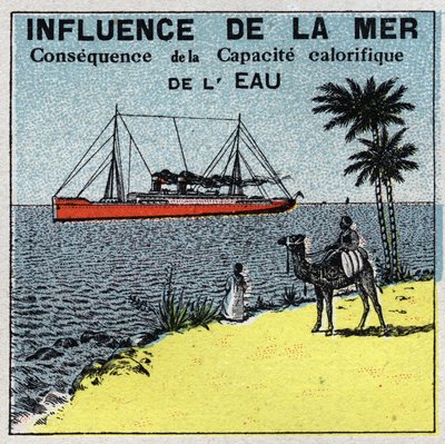 Meteorologia: a influência do mar no clima. Ilustração anónima de 1925. Coleção privada. de Anonymous Anonymous