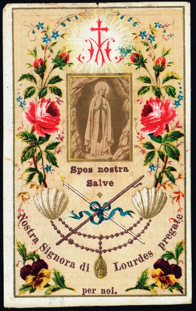 Imagem piedosa de Nossa Senhora de Lourdes. Colecção privada do século XX de Anonymous Anonymous