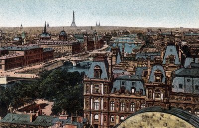 Paris: panorama das Pontes Huits no Sena com a Torre Eiffel ao fundo. Fotografia de 1920 no "Álbum Artístico" da cidade de Paris. Coleção particular. de Anonymous Anonymous