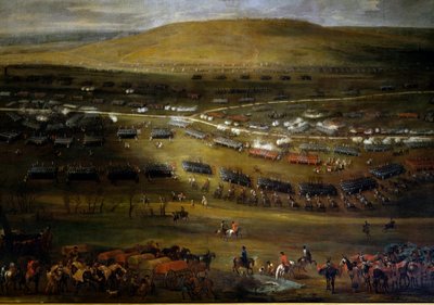 Passagem do Mosela em 1705. Pintura anónima de 1705. Chateau De Vaux Le Visomte. de Anonymous Anonymous