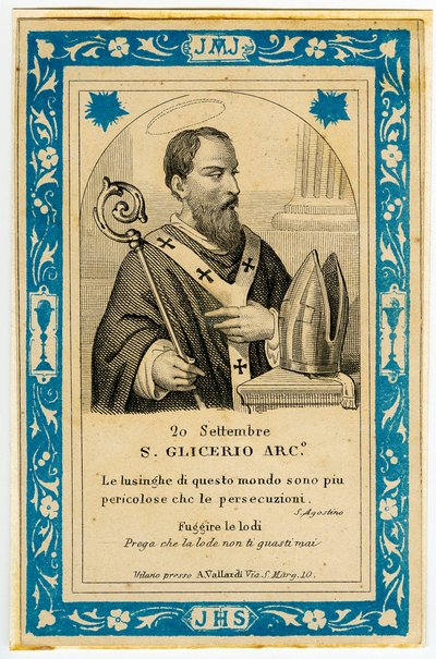 Imagem piedosa:San Glicerio (gravura) de Anonymous Anonymous