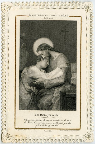 Imagem piedosa: Um pecador que confia em Cristo para apagar os seus pecados (gravura) de Anonymous Anonymous