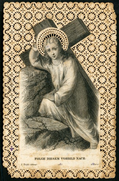 Imagem piedosa: Jesus carregando a sua cruz (gravura) de Anonymous Anonymous