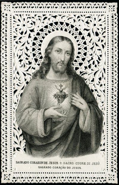 Imagem piedosa: Jesus com coração sagrado (gravura) de Anonymous Anonymous