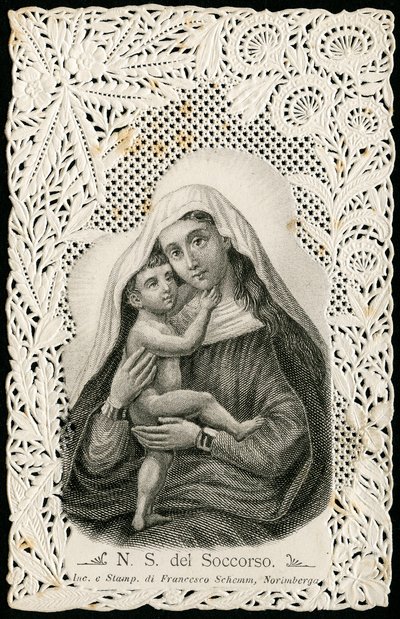 Imagem piedosa: Nossa Senhora da boa ajuda, com Jesus (gravura) de Anonymous Anonymous