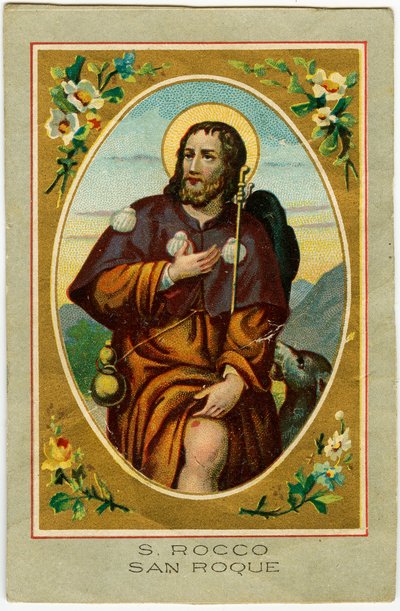 Imagem piedosa: San Rocco invocada contra a peste (cromolitografia) de Anonymous Anonymous