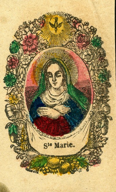 Imagem piedosa: A Virgem Maria (Impressão epinal) de Anonymous Anonymous