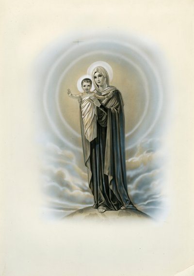 Imagem piedosa: Virgem e criança (gravura) de Anonymous Anonymous