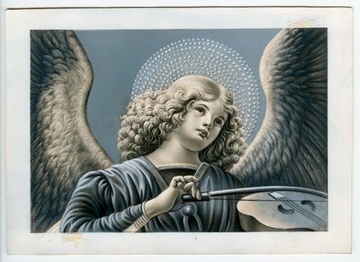 Imagem piedosa: um anjo músico (impressão) de Anonymous Anonymous
