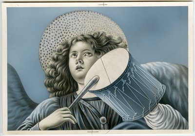 Imagem piedosa: um anjo músico (impressão) de Anonymous Anonymous