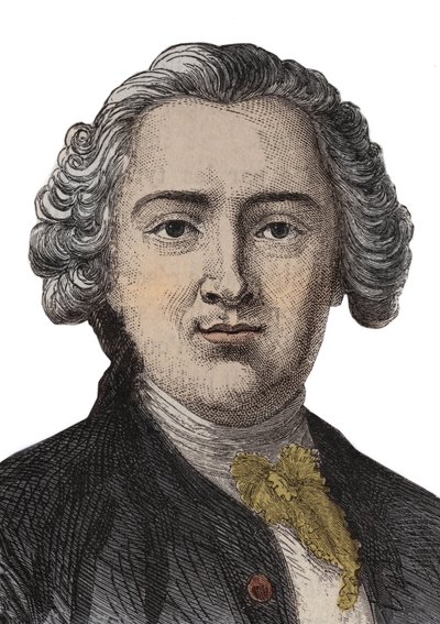 Retrato Gravura de Claude Adrien (Claus- Adrien) Helvetius (1715-1771) Filósofo inglês - gravura de Anonymous Anonymous