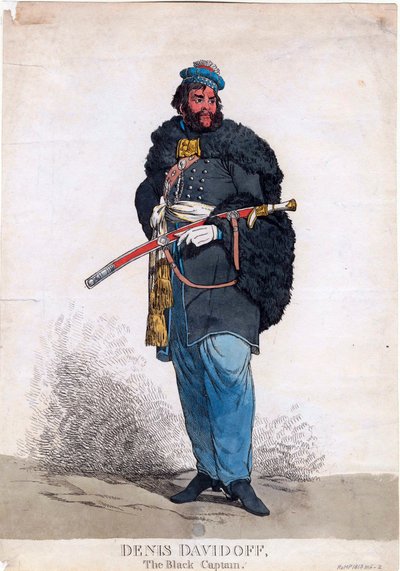 "Retrato de Denis Davydov (Davidoff) (1784-1839)" Gravura anónima 1813 Dim 32,7x23 cm Colecção Privada de Anonymous Anonymous